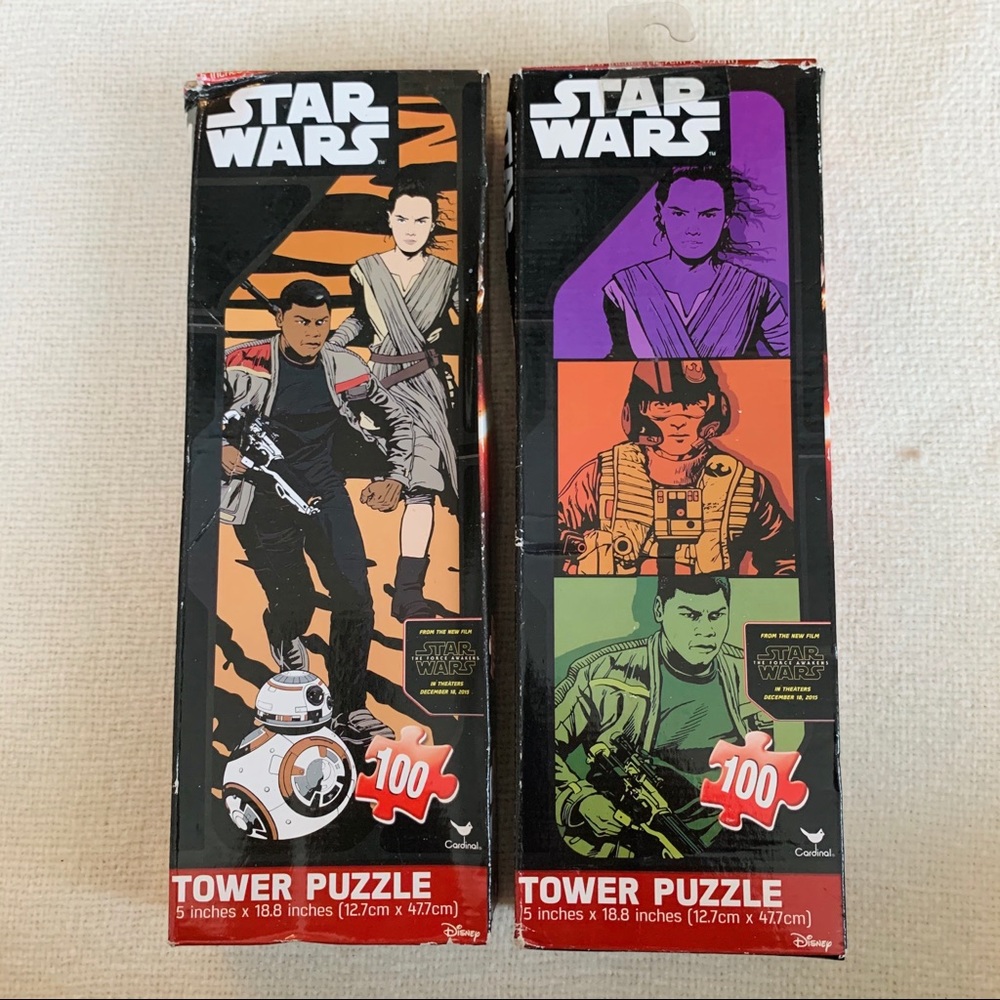 Star Wars The Force Awakens Tower 100pc Puzzle Bundle of 2 Cardinal Disney NEW